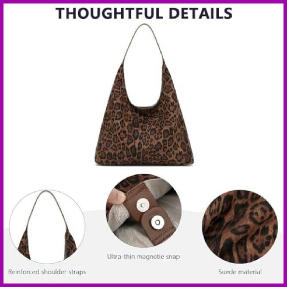 Large Capacity Faux Suede Tote Bag with Adjustable Strap - Picture 7 of 8